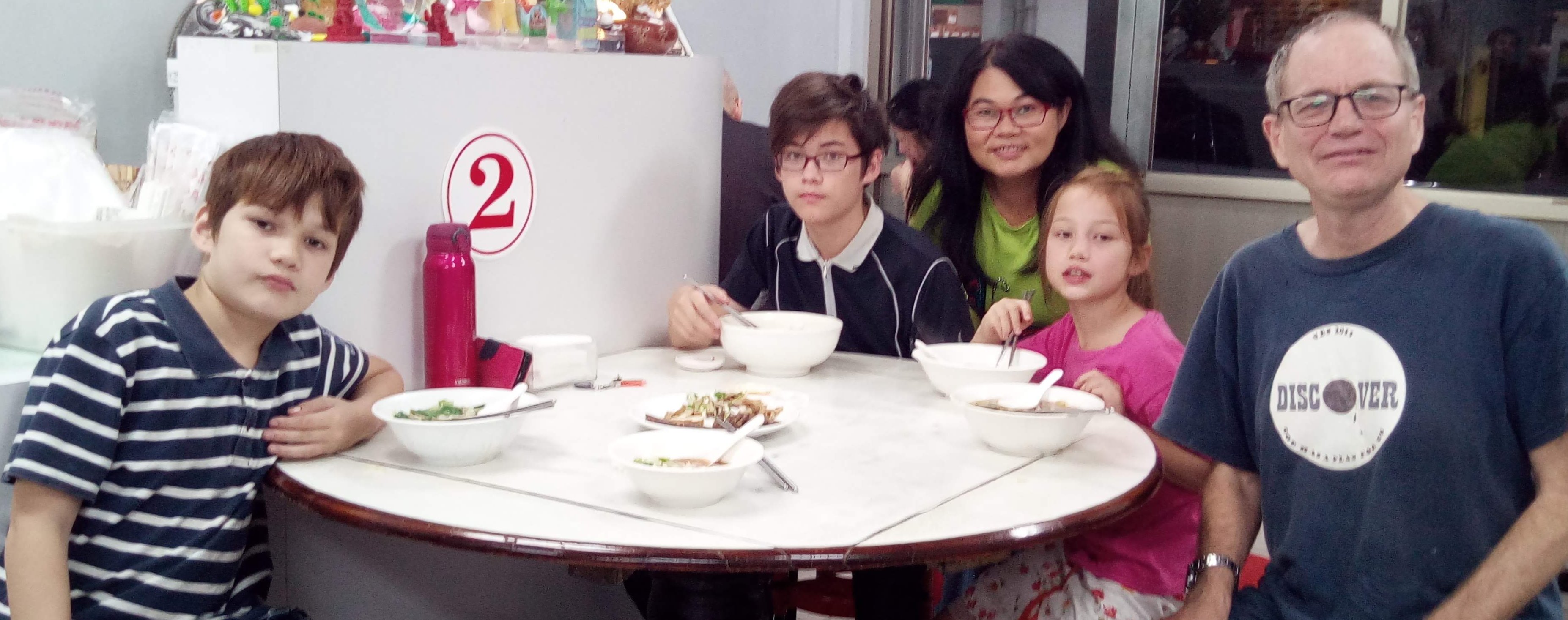 Family at Beef Noodle Restaurent