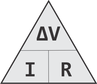 E(V)=I(A) E(ohm)